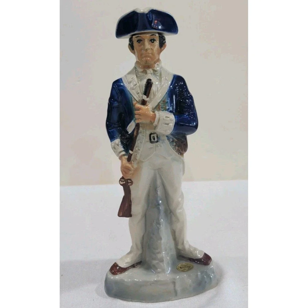 Vintage Ezra Brooks 1975 Soldier Cavalry Blue Coat Bottle Decanter Empty